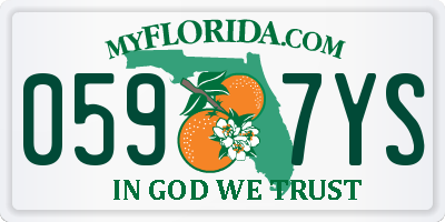 FL license plate 0597YS