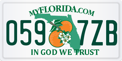 FL license plate 0597ZB