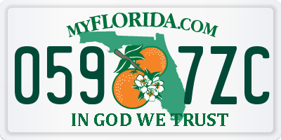 FL license plate 0597ZC