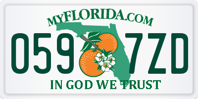 FL license plate 0597ZD