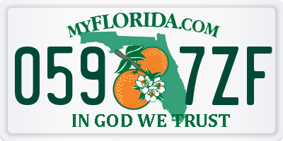 FL license plate 0597ZF