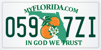 FL license plate 0597ZI