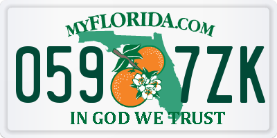 FL license plate 0597ZK
