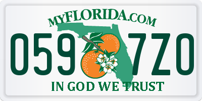 FL license plate 0597ZO