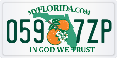 FL license plate 0597ZP