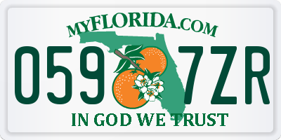 FL license plate 0597ZR