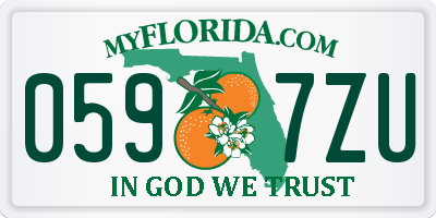 FL license plate 0597ZU