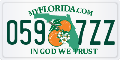 FL license plate 0597ZZ