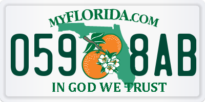 FL license plate 0598AB