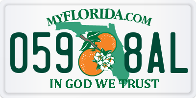FL license plate 0598AL