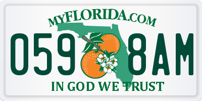 FL license plate 0598AM