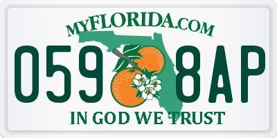 FL license plate 0598AP