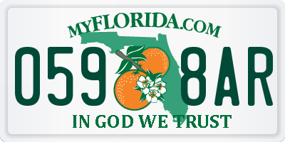 FL license plate 0598AR