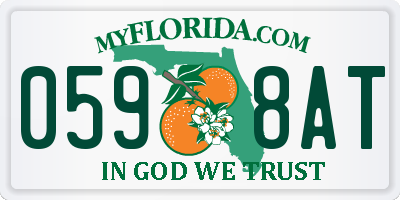FL license plate 0598AT