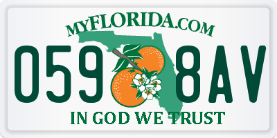 FL license plate 0598AV