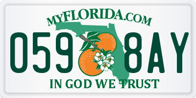 FL license plate 0598AY