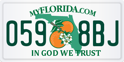 FL license plate 0598BJ