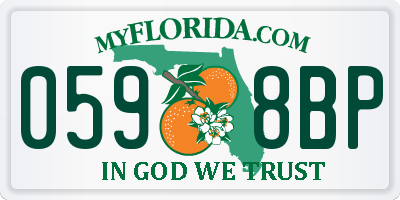 FL license plate 0598BP