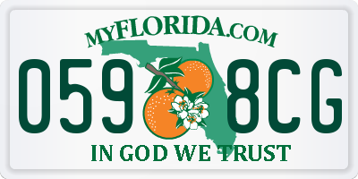 FL license plate 0598CG