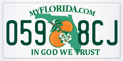 FL license plate 0598CJ