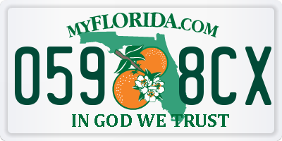 FL license plate 0598CX