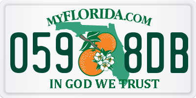 FL license plate 0598DB