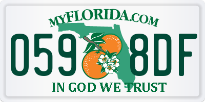 FL license plate 0598DF