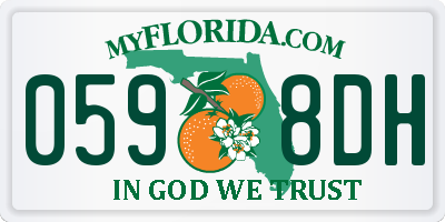 FL license plate 0598DH