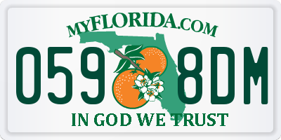 FL license plate 0598DM