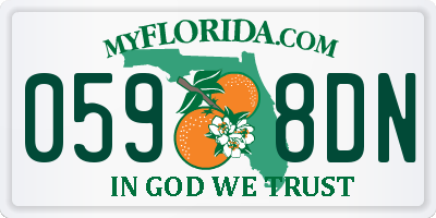 FL license plate 0598DN