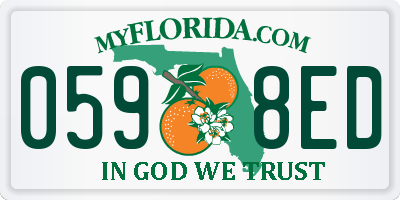 FL license plate 0598ED