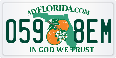 FL license plate 0598EM