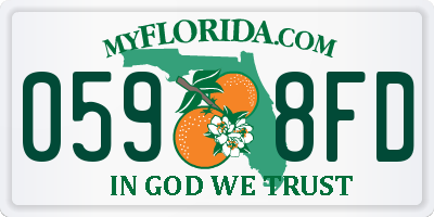 FL license plate 0598FD