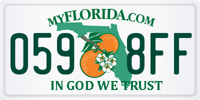FL license plate 0598FF