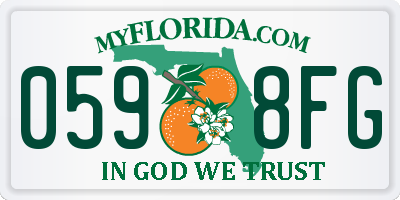 FL license plate 0598FG