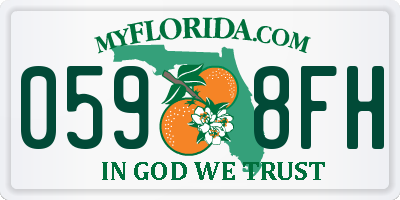FL license plate 0598FH