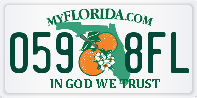 FL license plate 0598FL