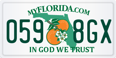FL license plate 0598GX