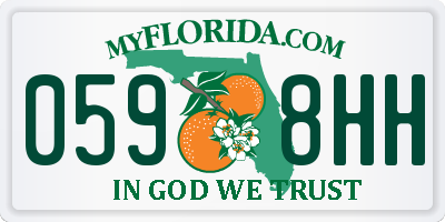 FL license plate 0598HH