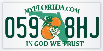 FL license plate 0598HJ