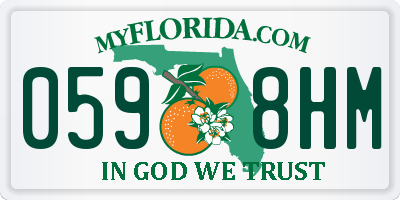 FL license plate 0598HM