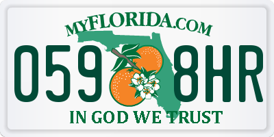 FL license plate 0598HR