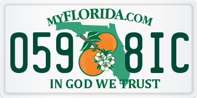 FL license plate 0598IC