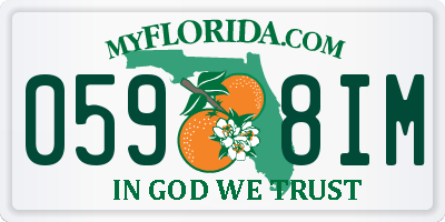 FL license plate 0598IM