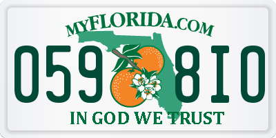 FL license plate 0598IO