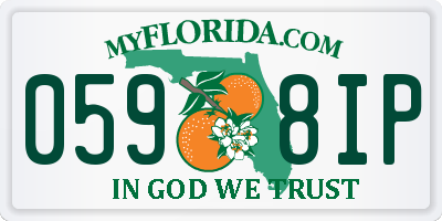 FL license plate 0598IP