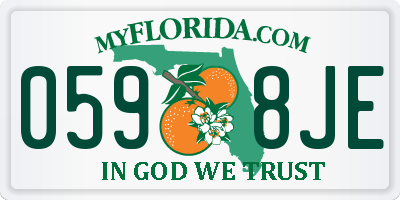 FL license plate 0598JE