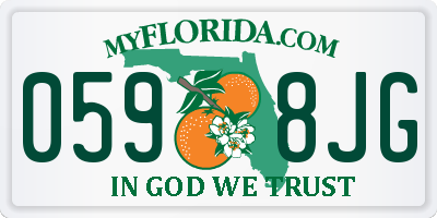 FL license plate 0598JG