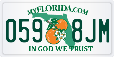 FL license plate 0598JM