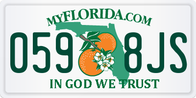 FL license plate 0598JS
